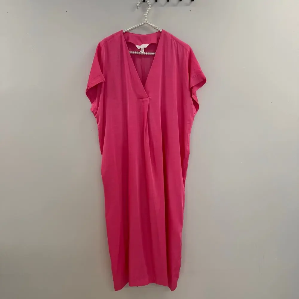 H&M Hot Pink Kaftan Oversized Dress💚 - Picture 2 of 10